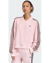 adidas - Terry Towel V Neck Long Sleeves Polo Shirt - Lyst