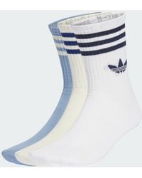 adidas - 3-Stripes Crew Socks 3 Pairs - Lyst
