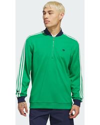 adidas - Originals 3-Stripes 1/4 Zip Sweatshirt - Lyst