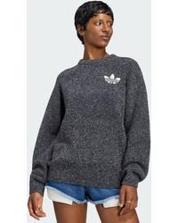 adidas - Knit Essentials Boucle Crew Sweatshirt - Lyst