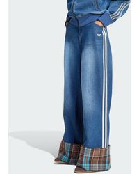 adidas - Vintage Wide Leg Jeans With Checked Seam - Lyst