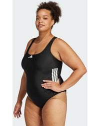 adidas - 3-Stripes C-Back Swimsuit (Plus Size) - Lyst