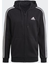 adidas - Chaqueta con capucha Essentials Fleece 3 bandas - Lyst