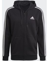 adidas - Chaqueta con capucha Essentials Fleece 3 bandas - Lyst