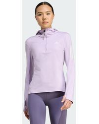 adidas - Own The Run Winterized Hooded Half-Zip - Lyst