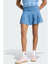 adidas Originals - Denim Pleated Skirt - Lyst