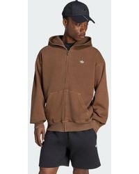 adidas Originals - Trefoil Essentials Washed Full Zip Loose Hoodie - Lyst