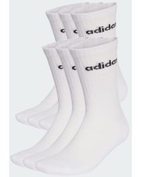 adidas - Linear Crew Socks Cushioned Socks 6 Pair Pack - Lyst