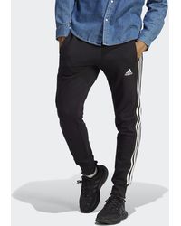 adidas - Essentials French Terry Tapered Cuff 3-stripes Joggers - Lyst
