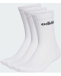 adidas - Linear Crew Cushioned Socks 3 Pairs - Lyst