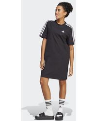 adidas - Essentials 3-stripes Single Jersey Boyfriend Tee Dress - Lyst