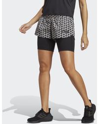 adidas - X Marimekko Run Icons 3 Bar Logo 2-in-1 Running Shorts - Lyst