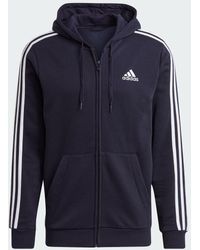 adidas - Chaqueta con capucha Essentials Fleece 3 bandas - Lyst