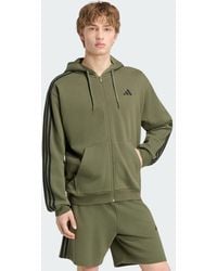 adidas - Essentials 3-Stripes French Terry Full-Zip Hoodie - Lyst