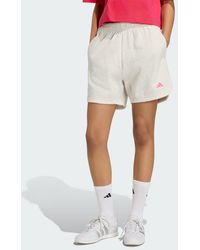 adidas - 3 Stripes Studio Fleece Loose Shorts - Lyst