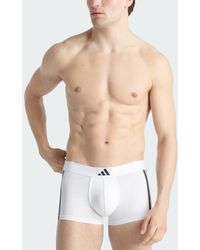 adidas - Active Flex Cotton 3 Stripes Low Rise Trunk 2 Pack Underwear - Lyst