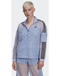 adidas originals sleek mesh tulle track jacket in pink