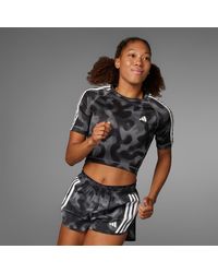 adidas - Own The Run 3-stripes Allover Print Shorts - Lyst