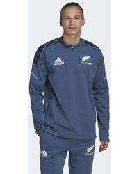 adidas - Felpa Rugby Primegreen 1/4-Zip Fleece All Blacks - Lyst