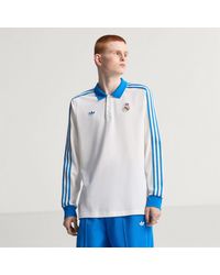 adidas - Real Madrid Terrace Icons Long Sleeve Polo Shirt - Lyst