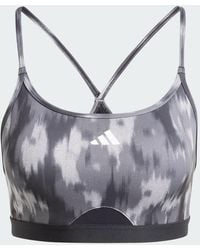 adidas Originals - Aeroreact Training Essentials Light-Support Allover Print Bra - Lyst