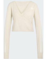 adidas - Originals By Jennie Knitted Wrap Around Cardigan - Lyst