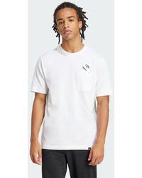 adidas - Lounge Slides Graphic Pocket Tee - Lyst