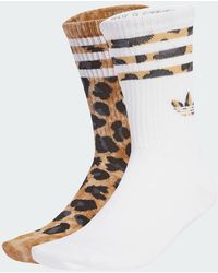 adidas - Leopard Crew Socks 2 Pairs - Lyst