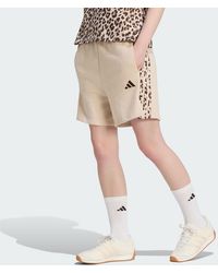 adidas - Seasonal Essentials 3-Stripes Animal Print Shorts - Lyst