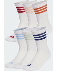 adidas - 3-Stripes Essentials Cushioned Crew Socks 6 Pair Pack - Lyst