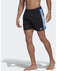 Herren Bekleidung Unterwäsche Boxershorts adidas Synthetik Classic-Length 3-Streifen Badeshorts in Blau für Herren 