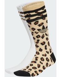 adidas - Leopard Crew Socks 2 Pairs - Lyst