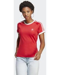 adidas Adicolor Classics Slim 3-Streifen T-Shirt - Rot