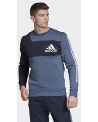 adidas 3 Stripe Crew Sweat in Green for Men Lyst adidas 3 Stripe Crew Sweat in Green for Men Lyst