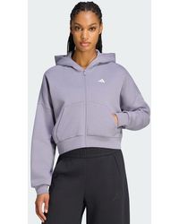 adidas - 3 Stripes Studio Hooded Tracktop - Lyst