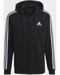 adidas - Chaqueta con capucha Essentials Fleece 3 bandas - Lyst