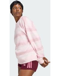 adidas - Knit Essentials Striped Crew Sweatshirt - Lyst