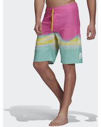 adidas Knee-Length Graphic Boardshorts - Pink