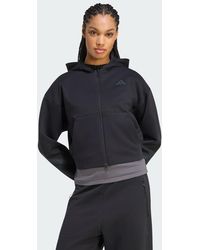 adidas - Z.N.E. Cropped Full Zip Sweatshirt - Lyst
