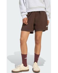 adidas - 3-Streifen Studio Fleece Loose Shorts - Lyst