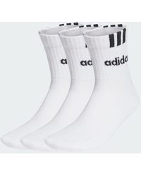 adidas - 3-stripes Linear Half-crew Cushioned Socks 3 Pairs - Lyst