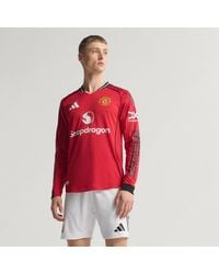 adidas - Manchester United 25/26 Long Sleeve Home Authentic Jersey - Lyst