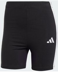 adidas - Essentials 3-Stripes High Waisted Biker Shorts - Lyst