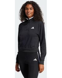 adidas - Sudadera Essentials Color Pop French Terry Crop Quarter-Zip - Lyst