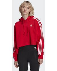 adidas Originals Sweat-shirt à capuche Adicolor Classics Crop - Rouge