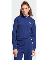 adidas - Essentials Color Pop French Terry Crop Quarter-Zip Track Jacket - Lyst