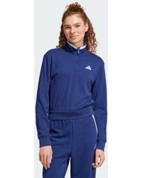adidas - Essentials Color Pop French Terry Crop Quarter-Zip Track Jacket - Lyst