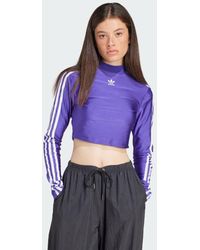 adidas - 3-stripes Cropped Long-sleeve Top - Lyst