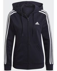adidas - Chaqueta con capucha Essentials French Terry 3 bandas - Lyst