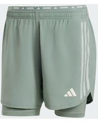 adidas - Own The Run 3-Stripes 2-In-1 Shorts - Lyst